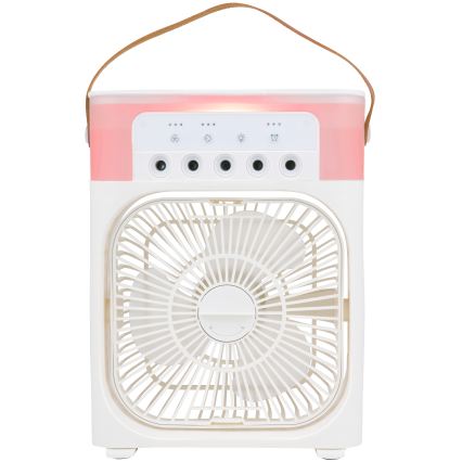 LED RGB stolný ventilátor s hmlovým efektom 10W/5V