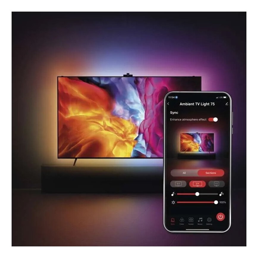 LED RGBIC Pásik pre TV GoSmart LED/24W/230V 75“