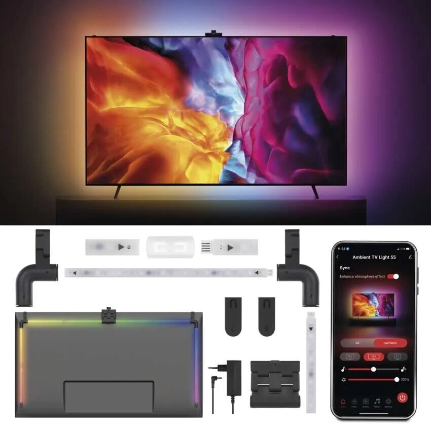 LED RGBIC Stmievateľný pásik pre TV GoSmart LED/24W/230V 55“