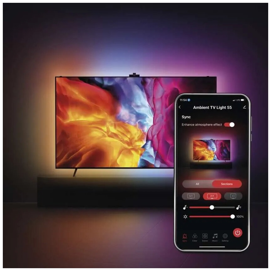 LED RGBIC Stmievateľný pásik pre TV GoSmart LED/24W/230V 55“