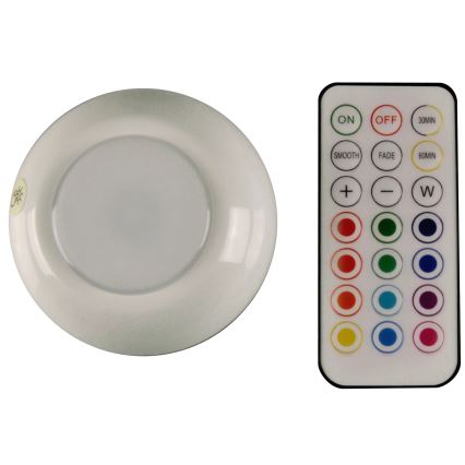 LED RGBW Stmievateľné osvetlenie nábytku LED/0,5W/4,5V 3xAAA biela + diaľkové ovládanie