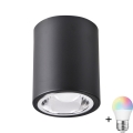 LED RGBW Регульоване точкове світло JUPITER 1xE27/6,5W/230V 2700-6500K Wi-Fi діаметр 9,8 см чорне