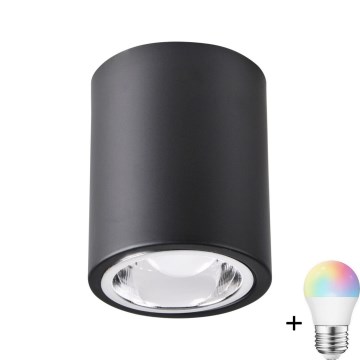 LED RGBW Регульоване точкове світло JUPITER 1xE27/6,5W/230V 2700-6500K Wi-Fi діаметр 9,8 см чорне