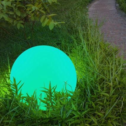 LED RGBW Solárna lampa BALL LED/3,2V 500 mAh pr. 20 cm IP65 + diaľkové ovládanie