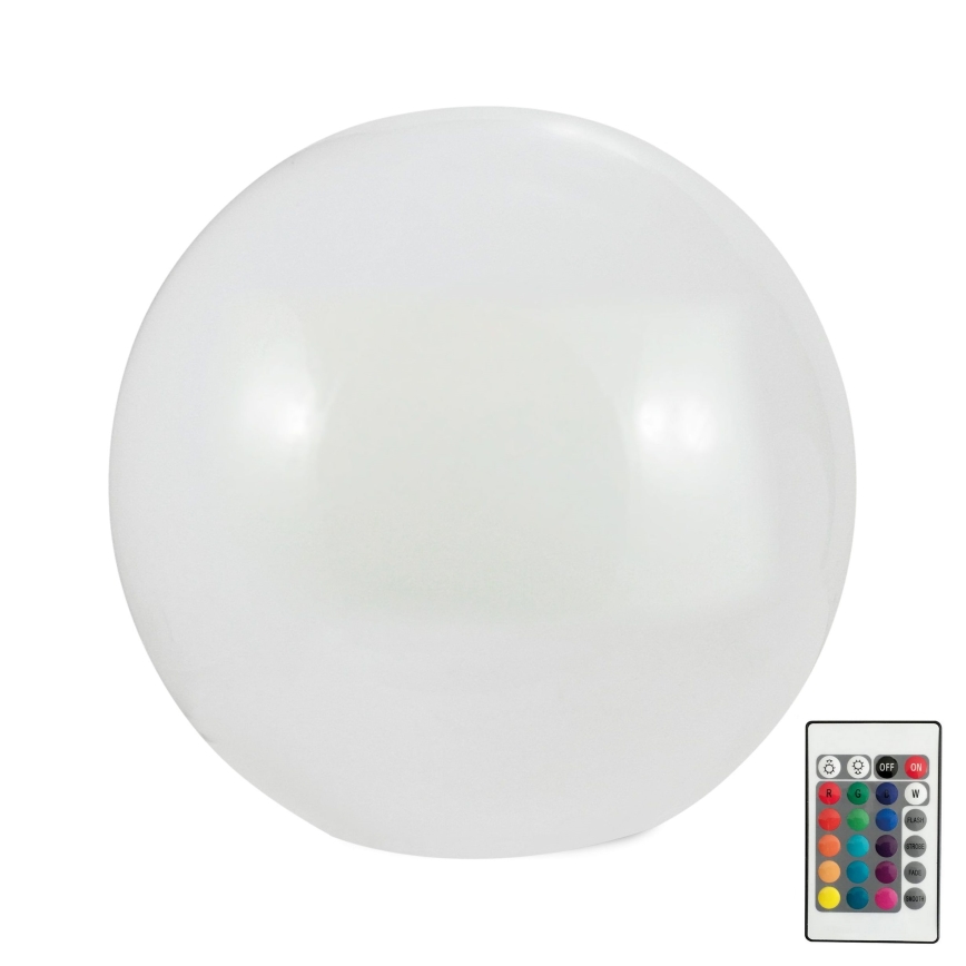LED RGBW Solárna lampa BALL LED/3,2V 500 mAh pr. 30 cm IP65 + diaľkové ovládanie