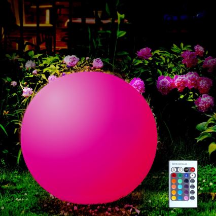 LED RGBW Solárna lampa BALL LED/3,2V 500 mAh pr. 30 cm IP65 + diaľkové ovládanie