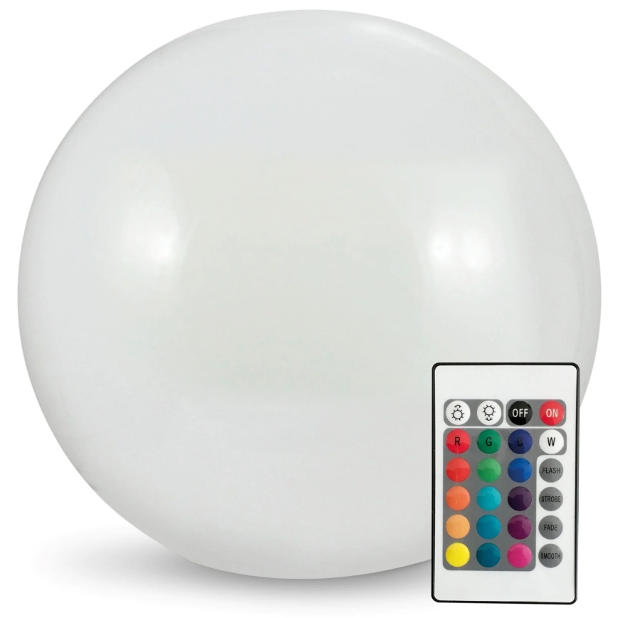 LED RGBW Solárna lampa BALL LED/3,7V 1500 mAh pr. 50 cm IP65 + diaľkové ovládanie