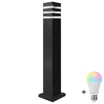 LED RGBW stlmiteľná vonkajšia lampa TEKSAS 1xE27/12W/230V 2700-6500K Wi-Fi 74 cm IP44 antracit