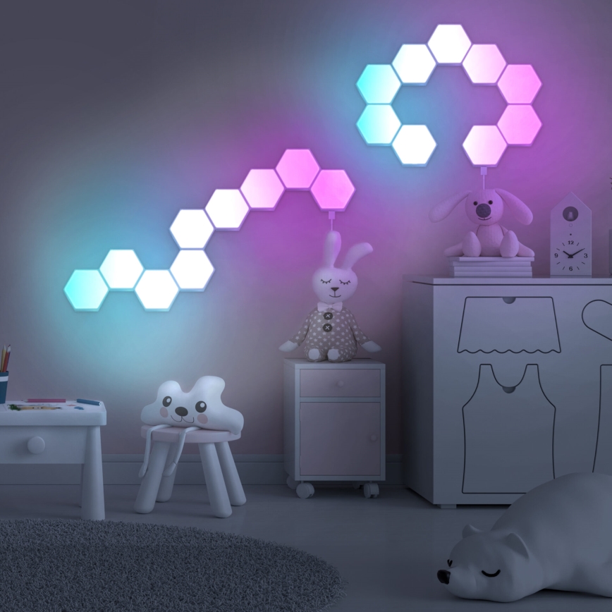 SADA 9x LED RGBW Stmievateľné nástenné dekoračné svietidlo MAYA LED/1W/230V + diaľkové ovládanie