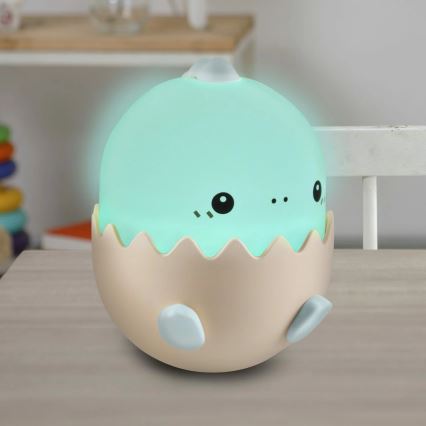 LED RGBW Stmievateľná detská dotyková lampa BABY DINO LED/0,75W/5V USB 1200 mAh modrá