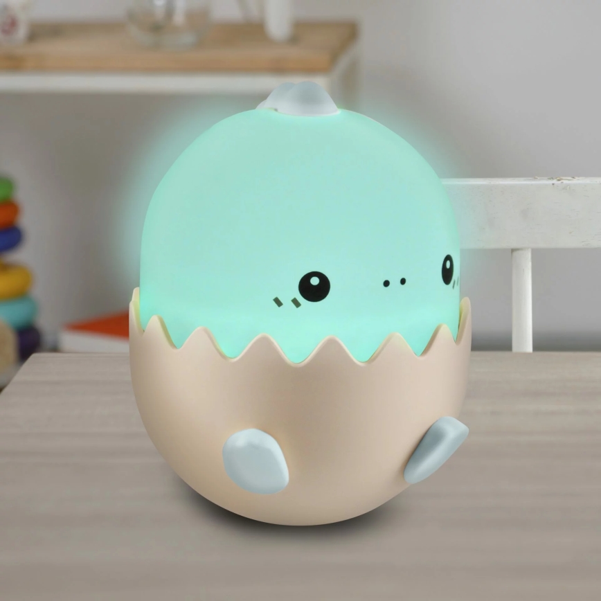 LED RGBW Stmievateľná detská dotyková lampa BABY DINO LED/0,75W/5V USB 1200 mAh modrá