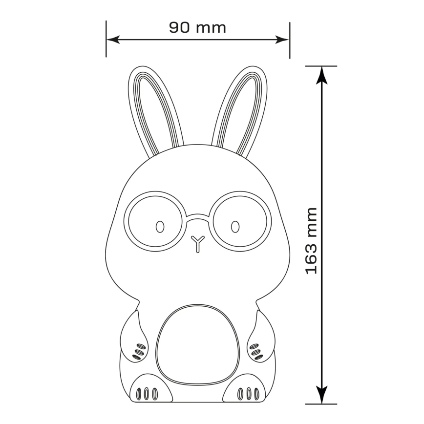 LED RGBW Stmievateľná detská dotyková lampa FLORKA LED/1W/5V USB 1200 mAh zajačik ružová
