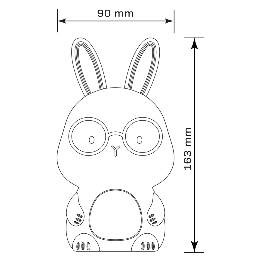 LED RGBW Stmievateľná detská dotyková lampa FLORKA LED/1W/5V USB 1200 mAh zajačik biela/ružová