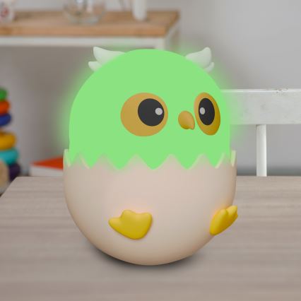 LED RGBW Stmievateľná detská dotyková lampa OWL LED/1W/5V USB 1200 mAh sova modrá