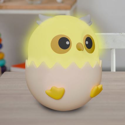 LED RGBW Stmievateľná detská dotyková lampa OWL LED/1W/5V USB 1200 mAh sova modrá