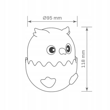 LED RGBW Stmievateľná detská dotyková lampa OWL LED/1W/5V USB 1200 mAh sova modrá