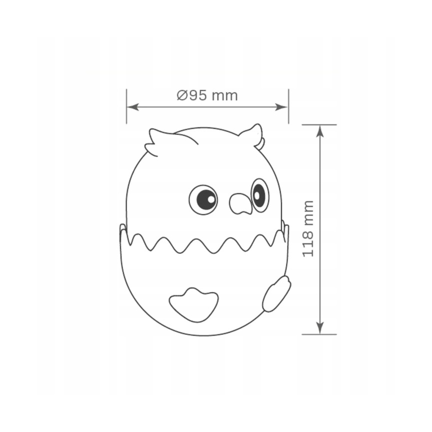 LED RGBW Stmievateľná detská dotyková lampa OWL LED/1W/5V USB 1200 mAh sova modrá