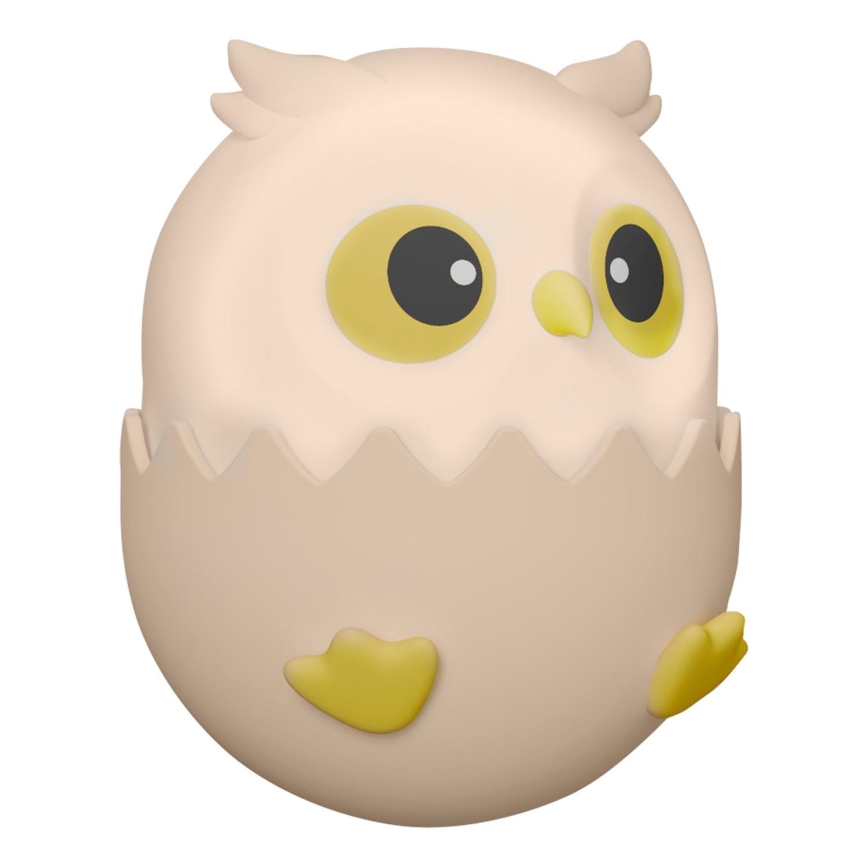 LED RGBW Stmievateľná detská dotyková lampa OWL LED/1W/5V USB 1200 mAh sova ružová
