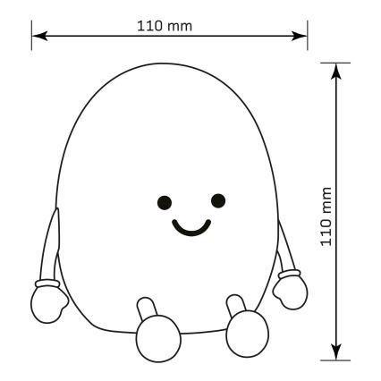 LED RGBW Stmievateľná detská dotyková lampa POTATO LED/2W/5V USB 1200 mAh zemiak