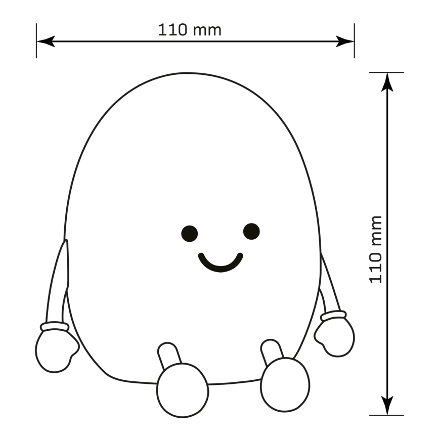 LED RGBW Stmievateľná detská dotyková lampa POTATO LED/2W/5V USB 1200 mAh zemiak