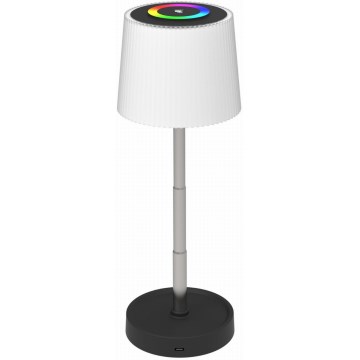 LED RGBW stmievateľná dotyková vonkajšia nabíjateľná stolová lampa LED/2W/5V IP44 1200 mAh sivá