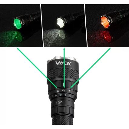 LED RGBW Stmievateľná nabíjacia baterka LED/15W/5V IP66 1500 lm 2000 mAh