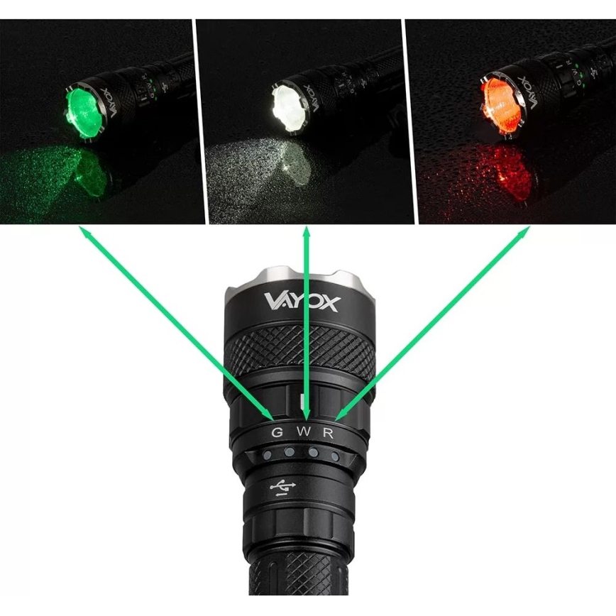 LED RGBW Stmievateľná nabíjacia baterka LED/15W/5V IP66 1500 lm 2000 mAh