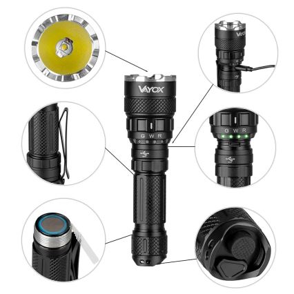 LED RGBW Stmievateľná nabíjacia baterka LED/15W/5V IP66 1500 lm 2000 mAh