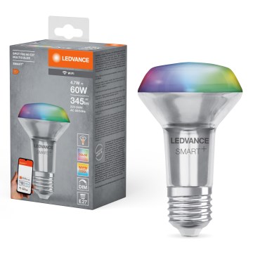 LED RGBW stmievateľná reflektorová žiarovka SMART+ R63 E27/4,7W/230V 2700-6500K Wi-Fi - Ledvance