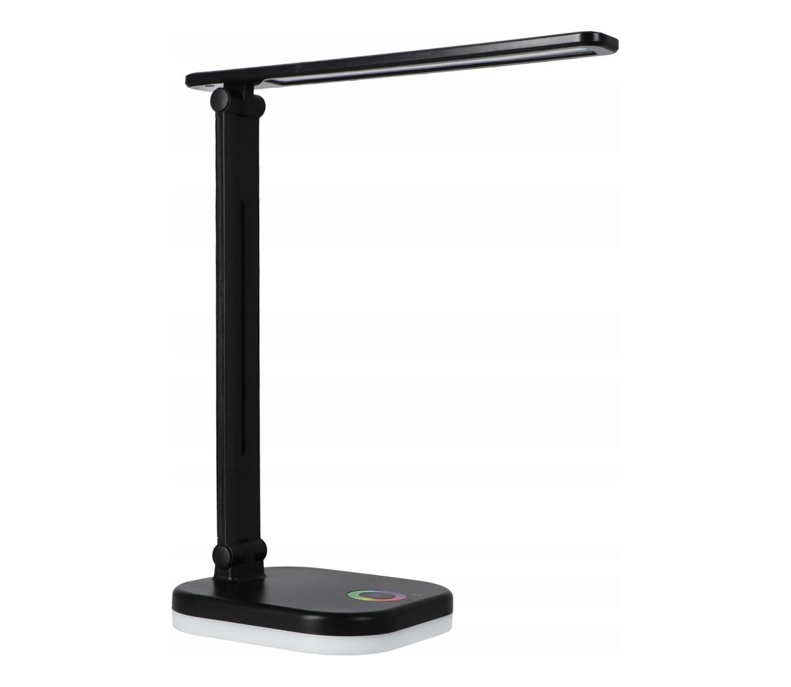 SmartLED LED RGBW stmievateľná stolová lampa s bezdrôtovým nabíjaním LED/7W/5V USB čierna 1226