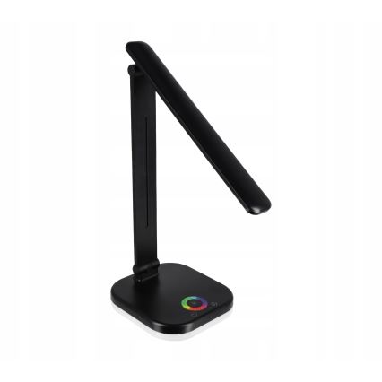 LED RGBW stmievateľná stolová lampa s bezdrôtovým nabíjaním LED/7W/5V USB čierna