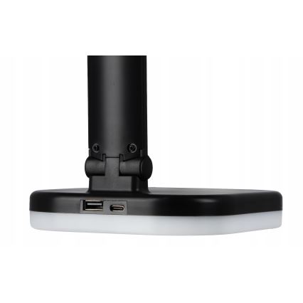 LED RGBW stmievateľná stolová lampa s bezdrôtovým nabíjaním LED/7W/5V USB čierna