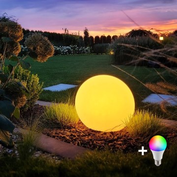 LED RGBW Stmievateľná vonkajšia lampa GLOBO 1xE27/12W/230V 2700-6500K pr. 60 cm IP44 Wi-Fi