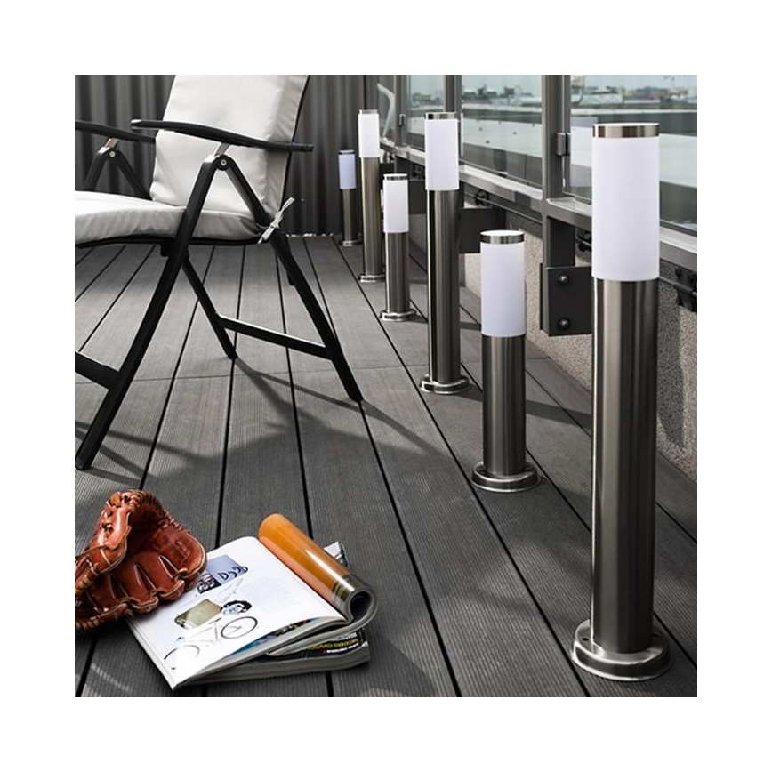 LED RGBW Stmievateľná vonkajšia lampa LIVIA 1xE27/6,5W/230V 2700-6500K Wi-Fi 100 cm IP44 strieborná
