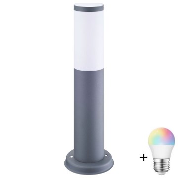 LED RGBW Stmievateľná vonkajšia lampa OSLO 1xE27/6,5W/230V 2700-6500K Wi-Fi 45 cm IP44 antracit
