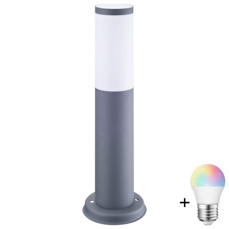 LED RGBW Stmievateľná vonkajšia lampa OSLO 1xE27/6,5W/230V 2700-6500K Wi-Fi 45 cm IP44 antracit