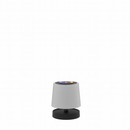 LED RGBW stmievateľná dotyková vonkajšia nabíjateľná stolná lampa LED/2W/5V IP44 1200 mAh sivá