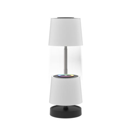 LED RGBW stmievateľná dotyková vonkajšia nabíjateľná stolná lampa LED/2W/5V IP44 1200 mAh sivá