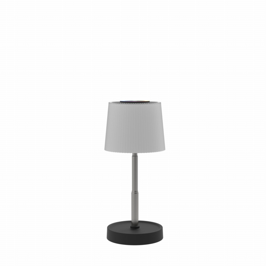 RGBW LED stmievateľná dotyková vonkajšia nabíjateľná stolová lampa LED/2W/5V IP44 1200 mAh sivá