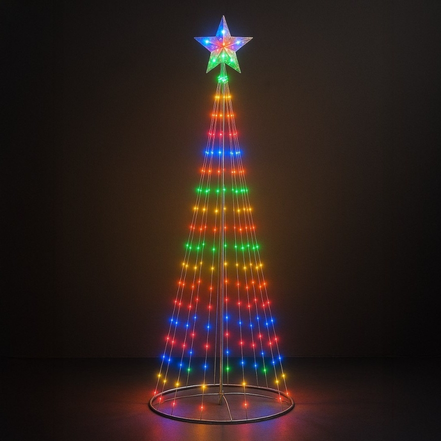 LED RGBW stmievateľná vonkajšia vianočná dekorácia LED/4W/230V 180 cm IP44 stromček + diaľkové ovládanie