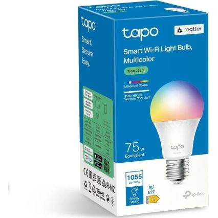 LED RGBW Stmievateľná žiarovka A60 E27/8,6W/230V 2500-6500K Wi-Fi - TP-Link