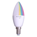LED RGBW Stmievateľná žiarovka C37 E14/4,5W/230V 2700-6500K Wi-Fi Tuya