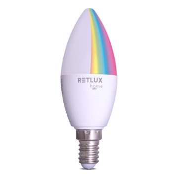 LED RGBW Stmievateľná žiarovka C37 E14/4,5W/230V 2700-6500K Wi-Fi Tuya