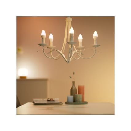 LED RGBW Stmievateľná žiarovka C37 E14/4,9W/230V 2200-6500K CRI 90 Wi-Fi -WiZ