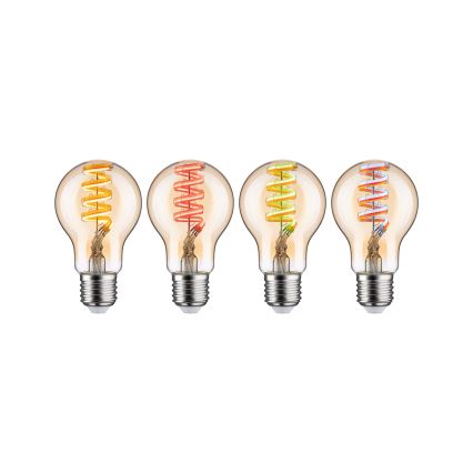LED RGBW Stmievateľná žiarovka FILAMENT E27/6,3W/230V 2200-6500K - Paulmann 29156