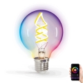 LED RGBW Stmievateľná žiarovka FILAMENT G80 E27/4,9W/230V 2700K Wi-Fi - Aigostar