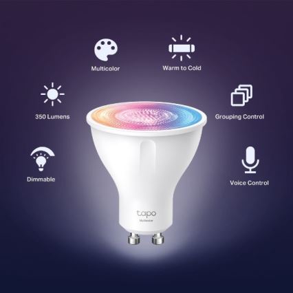 LED RGBW stmievateľná žiarovka GU10/3,7W/230V 2200-6500K Wi-Fi - TP-Link