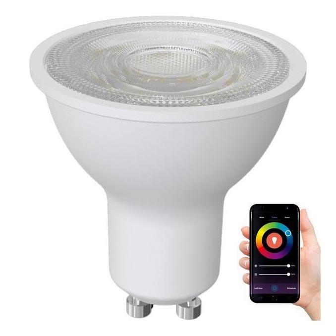 LED RGBW Stmievateľná žiarovka GU10/4,5W/230V 2700-6500K Wi-Fi Tuya