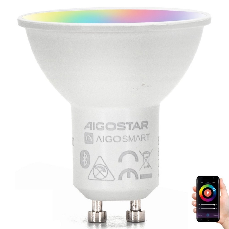 LED RGBW Stmievateľná žiarovka GU10/4,9W/230V 2700-6500K - Aigostar