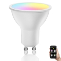 LED RGBW Stmievateľná žiarovka GU10/6,5W/230V 2700-6500K Wi-Fi - Aigostar